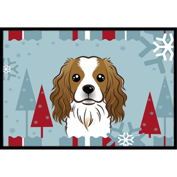 Carolines Treasures Winter Holiday Cavalier Spaniel Indoor and Outdoor Mat- 24 x 36 in. BB1720JMAT - main